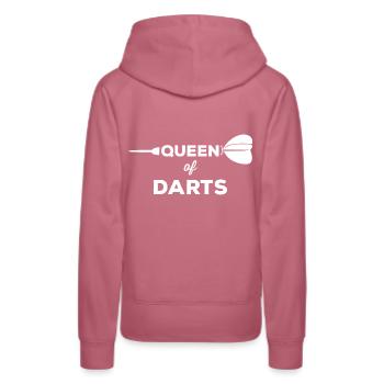 Queen of Darts Dart Darten Dartpfeil Königin - Frauen Premium Bio Hoodie - Malve - Hinten - Isabella (175cm)