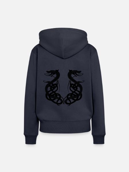 Celtic Dragon Tattoo - Frauen Premium Bio Hoodie - Navy