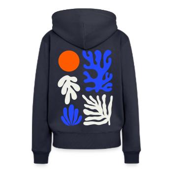 The forms of the sea - Women’s Premium Organic Hoodie - navy - Back - Julia (174cm)