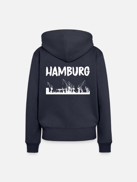Hamburg - Frauen Premium Bio Hoodie - Navy
