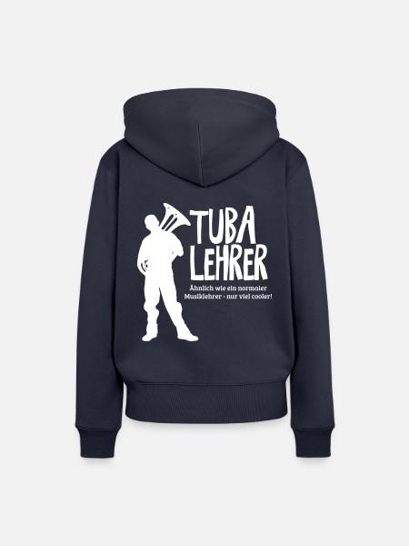 Tuba Lehrer | Tubist - Frauen Premium Bio Hoodie - Navy