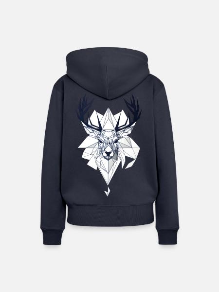 Geo Hirsch - Frauen Premium Bio Hoodie - Navy