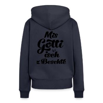 Mis Gotti isch z beschte Patentante Taufe Patin - Frauen Premium Bio Hoodie - Navy - Hinten - Julia (174cm)