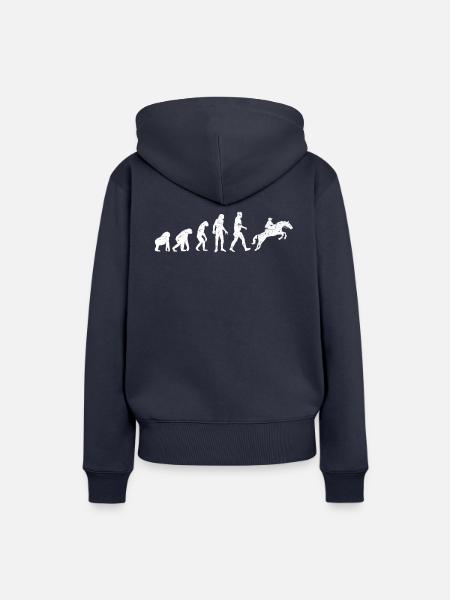 Reiten Evolution - Frauen Premium Bio Hoodie - Navy