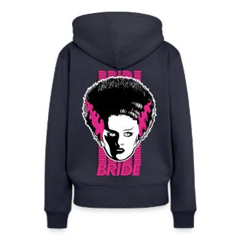 Universal Monsters Tête Fiancée De Frankenstein - Sweat à capuche Premium bio Femme - bleu marine - Dos - Julia (174cm)
