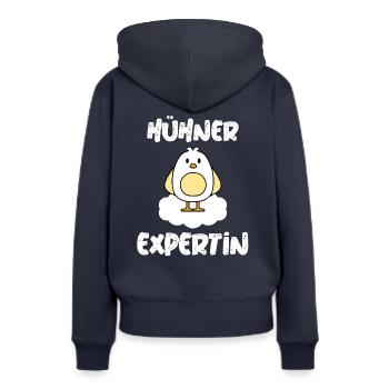 Hühner Experte Hühnerexpertin Bauer Landwirt Baby - Frauen Premium Bio Hoodie - Navy - Hinten - Julia (174cm)