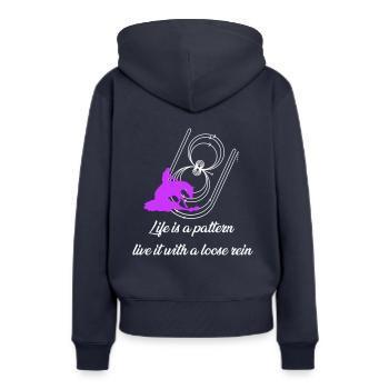life is a pattern - Women’s Premium Organic Hoodie - navy - Back - Julia (174cm)