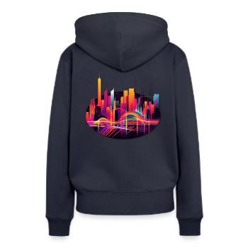 Skyline of the city that never sleeps - Women’s Premium Organic Hoodie - navy - Back - Julia (174cm)