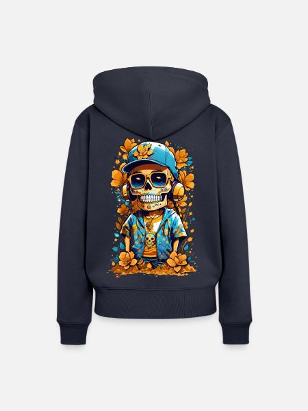 Zucker Schädel - Frauen Premium Bio Hoodie - Navy
