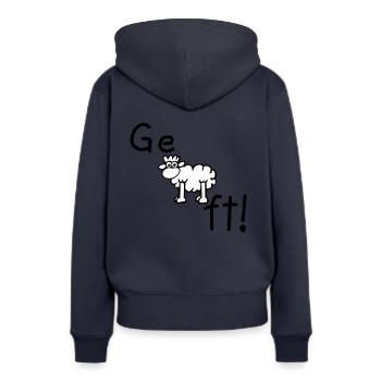 Fait! - Sweat à capuche Premium bio Femme - bleu marine - Dos - Julia (174cm)