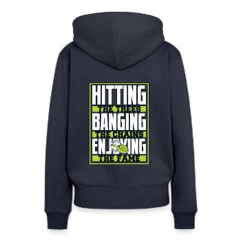 Frapper des arbres en frappant des chaînes jouissant de la gloire - Sweat à capuche Premium bio Femme - bleu marine - Dos - Julia (174cm)