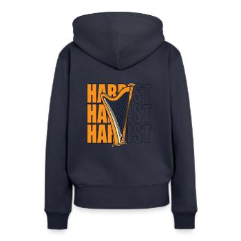Harpiste Concert Harpe Harpe Harpe Musique Harpe - Sweat à capuche Premium bio Femme - bleu marine - Dos - Julia (174cm)