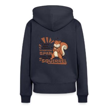 Don't Have A Short Attention Span Fuchshörnchen - Frauen Premium Bio Hoodie - Navy - Hinten - Julia (174cm)