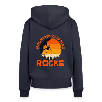 Mountain Climbing Rocks Sportklettern - Frauen Premium Bio Hoodie - Navy - Hinten - Julia (174cm)