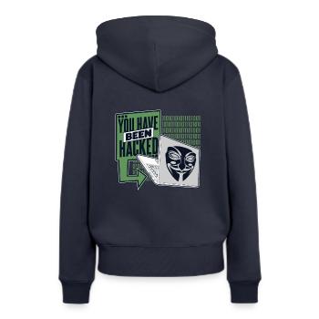 Vous avez été piraté Phishing Sniffer Grey Hat - Sweat à capuche Premium bio Femme - bleu marine - Dos - Julia (174cm)