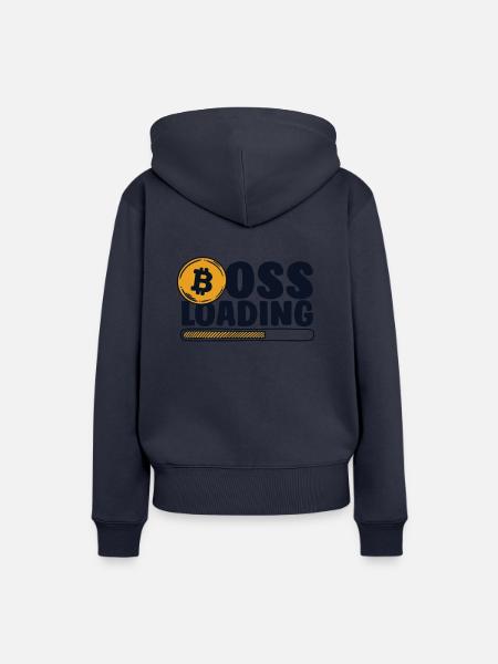 Loading Crypto Kryptowährung Blockchain - Frauen Premium Bio Hoodie - Navy