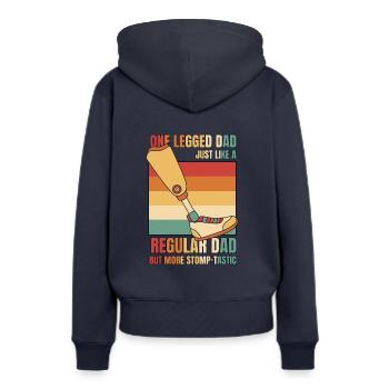 Einbeiniger Vater genau wie ein normaler Vater Benutzerbein - Frauen Premium Bio Hoodie - Navy - Hinten - Julia (174cm)