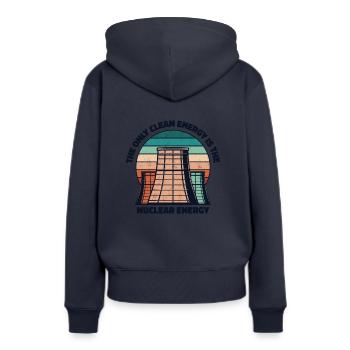 Die einzige saubere Energie ist die Kernenergie Kernenergie - Frauen Premium Bio Hoodie - Navy - Hinten - Julia (174cm)