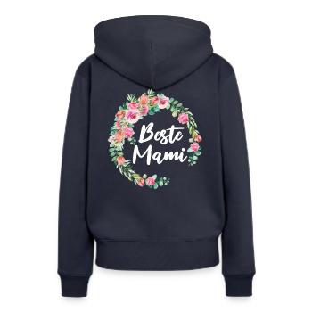 Beste Mama beste Mami Schweiz Schweizer - Frauen Premium Bio Hoodie - Navy - Hinten - Julia (174cm)