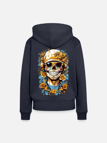 Zucker Schädel - Frauen Premium Bio Hoodie - Navy