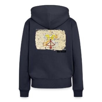 Flagge Vatikan Italien Symbol Emblem - Frauen Premium Bio Hoodie - Navy - Hinten - Julia (174cm)
