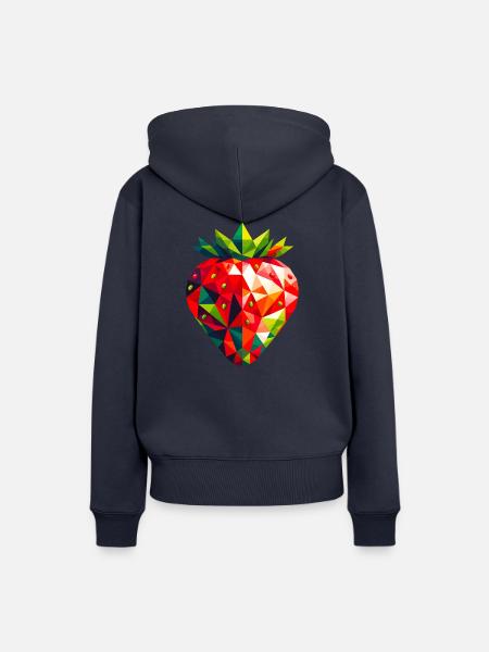 Abstrakte geometrische Erdbeere - Farbdesign - Frauen Premium Bio Hoodie - Navy