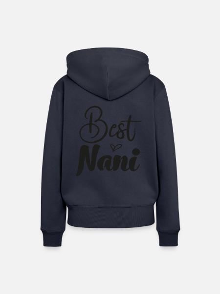Miglior Nani Granny Svizzera Svizzera Nonnina Tedesca Svizzera - Felpa con cappuccio ecologica premium da donna - blu navy