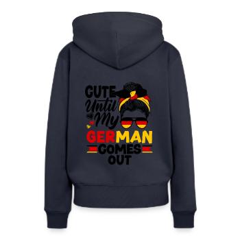 German Germany German Flag Cute Until My German - Frauen Premium Bio Hoodie - Navy - Hinten - Julia (174cm)