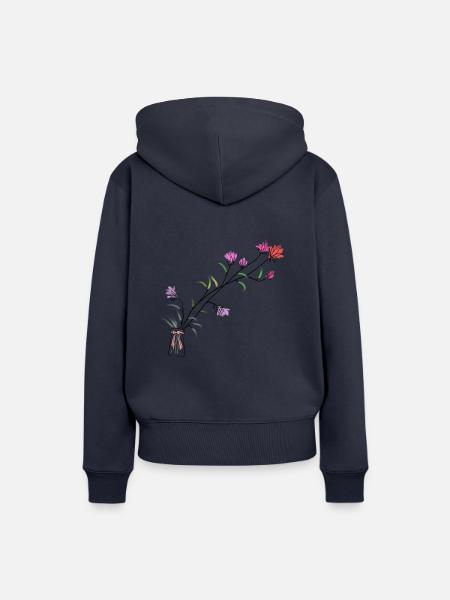 Fließende Sommerblumen - Frauen Premium Bio Hoodie - Navy