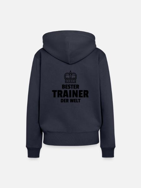Bester Trainer Der Welt - Frauen Premium Bio Hoodie - Navy