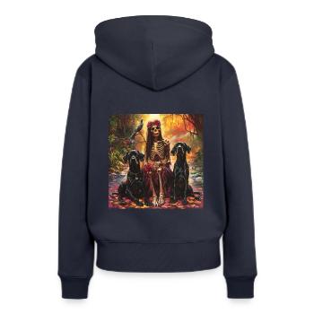 Sérénité Eternel - Sweat à capuche Premium bio Femme - bleu marine - Dos - Julia (174cm)