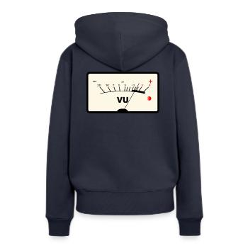 VU-mètre - Sweat à capuche Premium bio Femme - bleu marine - Dos - Julia (174cm)