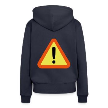 panneau danger 812 - Sweat à capuche Premium bio Femme - bleu marine - Dos - Julia (174cm)