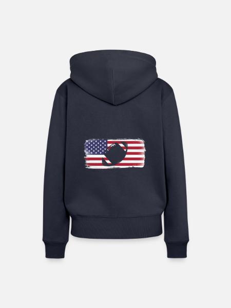 American Flag Fußball - Frauen Premium Bio Hoodie - Navy