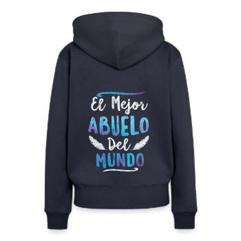 El Mejor Abuelo Del Mundo Grand-père fête des pères - Sweat à capuche Premium bio Femme - bleu marine - Dos - Julia (174cm)