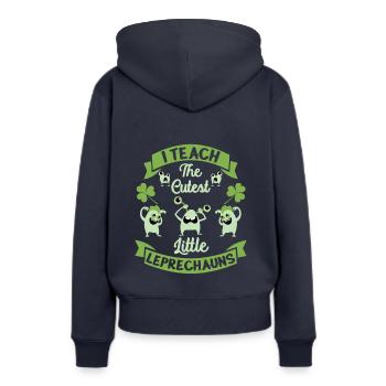 Lehrer St Patrick's Day, den ich am niedlichsten unterrichte - Frauen Premium Bio Hoodie - Navy - Hinten - Julia (174cm)