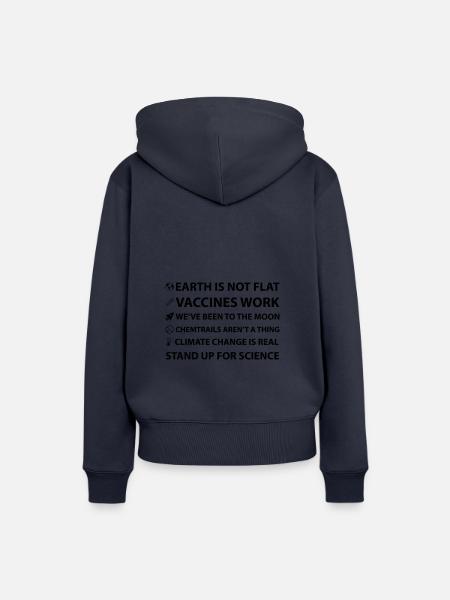 Earth is not flat! Vaccines work! - Frauen Premium Bio Hoodie - Navy