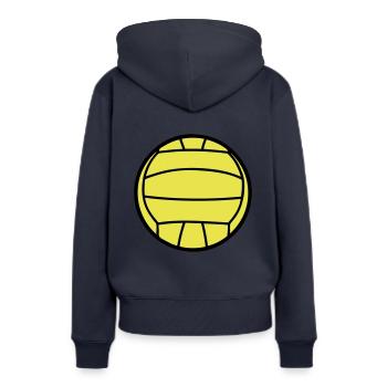Wasserball Ballon - Frauen Premium Bio Hoodie - Navy - Hinten - Julia (174cm)