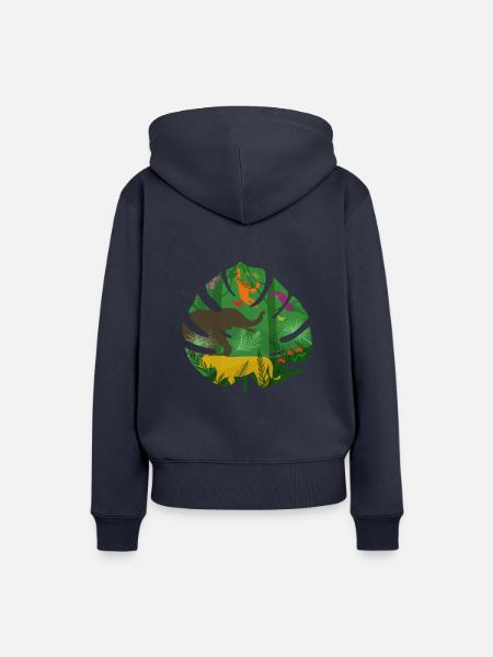Dschungel Tiere - Frauen Premium Bio Hoodie - Navy