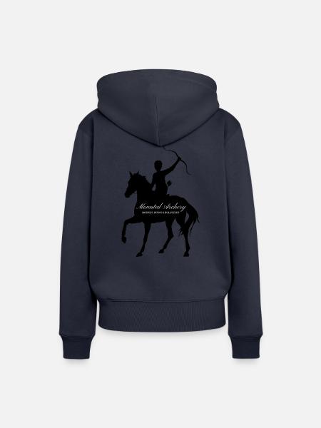 Bullseye montierter Bogenschütze - Frauen Premium Bio Hoodie - Navy