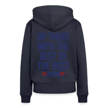 Top Gun Up There With The Best Of The Best - Frauen Premium Bio Hoodie - Navy - Hinten - Julia (174cm)
