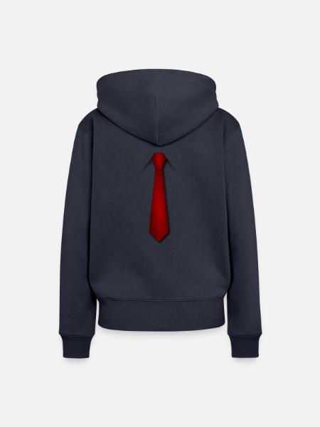 Rote Krawatte - Frauen Premium Bio Hoodie - Navy