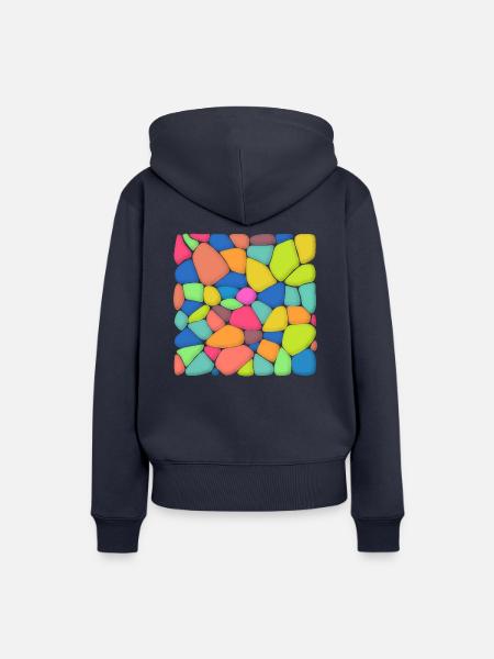 stone mosaic - Frauen Premium Bio Hoodie - Navy
