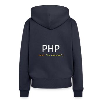 PHP is awesome - Women’s Premium Organic Hoodie - navy - Back - Julia (174cm)