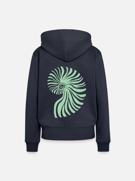 Pastellgrüner Ammonit - Frauen Premium Bio Hoodie - Navy