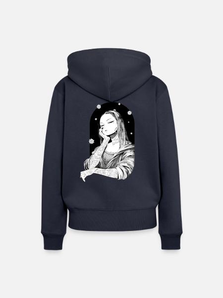 Mystischer Mona-Traum - Frauen Premium Bio Hoodie - Navy