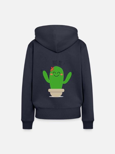Kaktus umarme mich - Frauen Premium Bio Hoodie - Navy