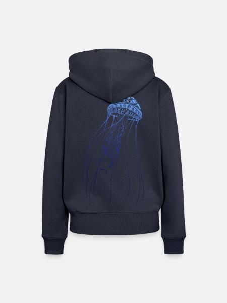 Tauchen Taucher Qualle Jellyfish Dive Tattoo - Frauen Premium Bio Hoodie - Navy