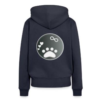 Amour infini des animaux - Sweat à capuche Premium bio Femme - bleu marine - Dos - Julia (174cm)