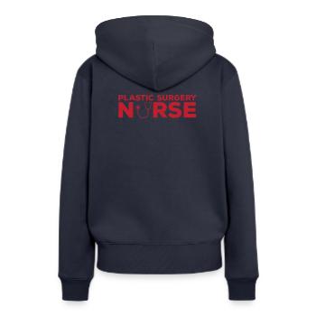Plastische Chirurgie Krankenschwester Motiv - Frauen Premium Bio Hoodie - Navy - Hinten - Julia (174cm)